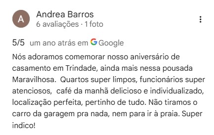 Avaliação 5/5 de Andrea Barros no Google